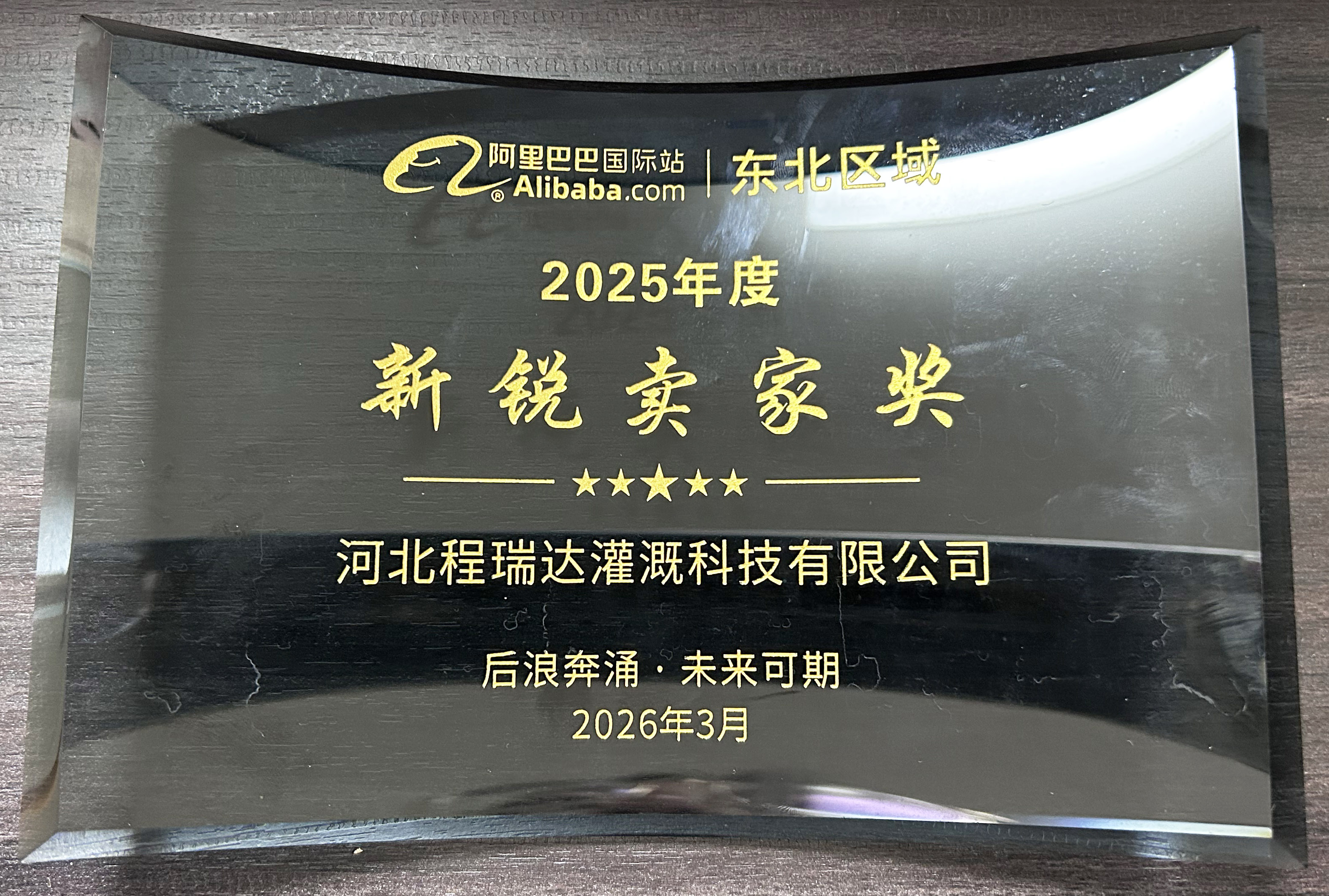 开州程瑞达灌溉 | 荣获阿里国际站新锐卖家奖